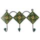 Forest Green Floral Ceramic Tile Hook